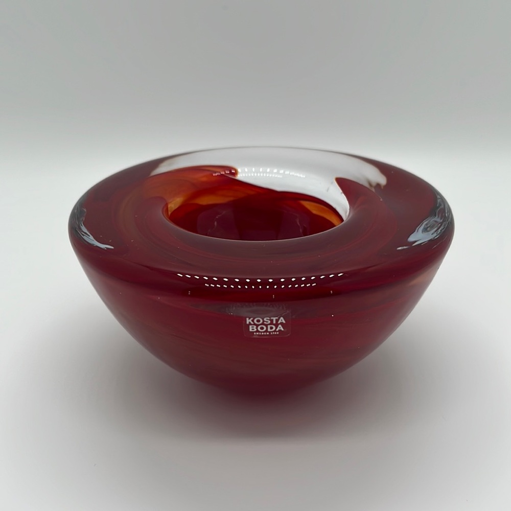 Red Kosta Boda Atoll Votive